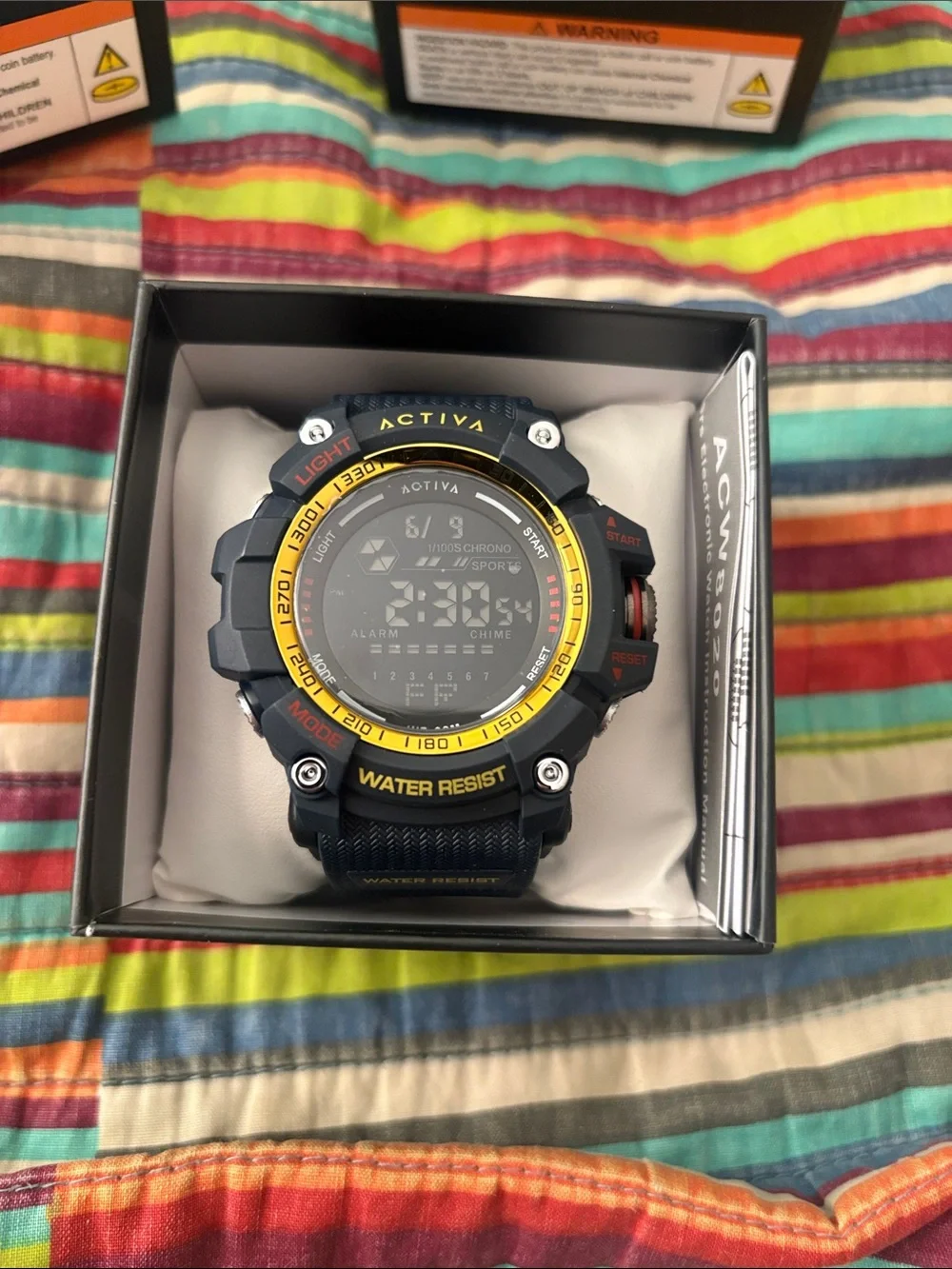 New Activa X Invicta Digital Men's Watch 56mm White/Blue ACW8020-009 Invicta
